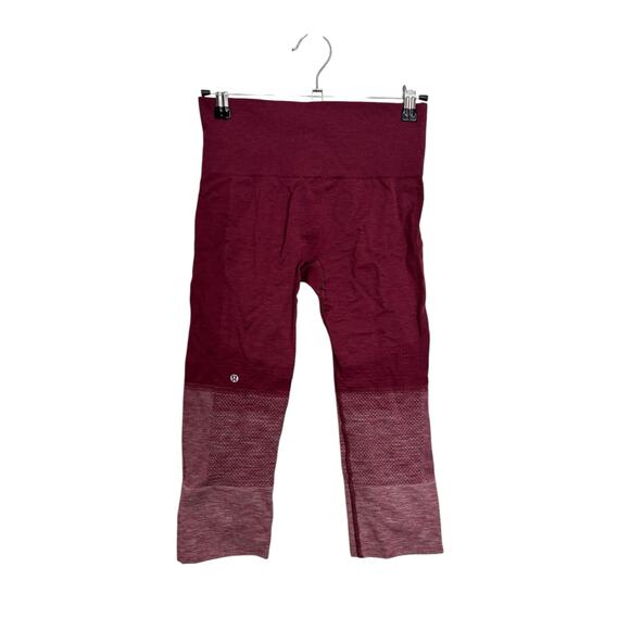 Lululemon Leggings Womens 4 Seamlessly Street Crop Heathered Dashing Purple - Picture 2 of 4